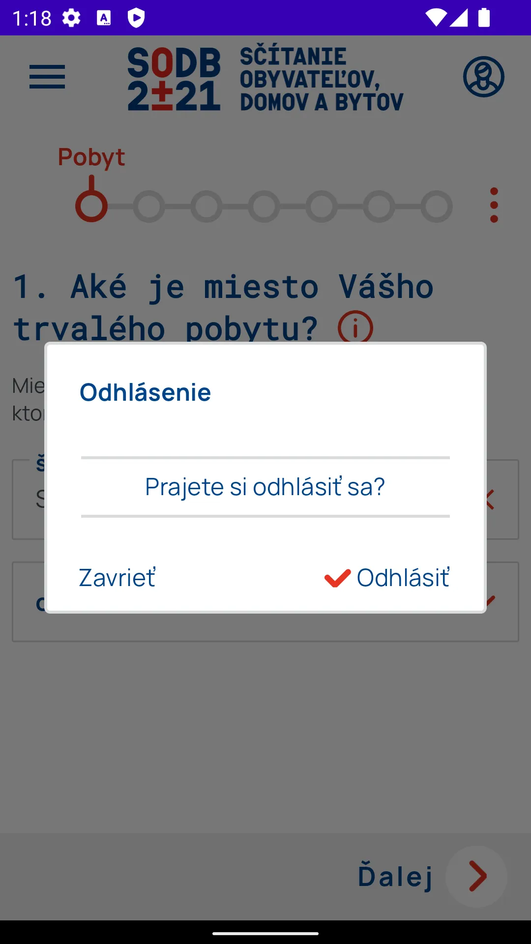SODB 2021 Android census application screenshot 9.