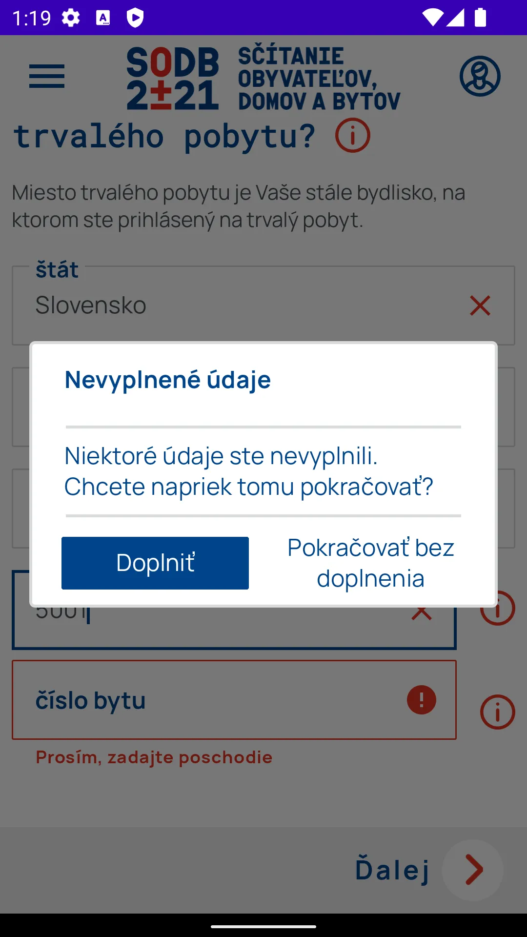 SODB 2021 Android census application screenshot 10.