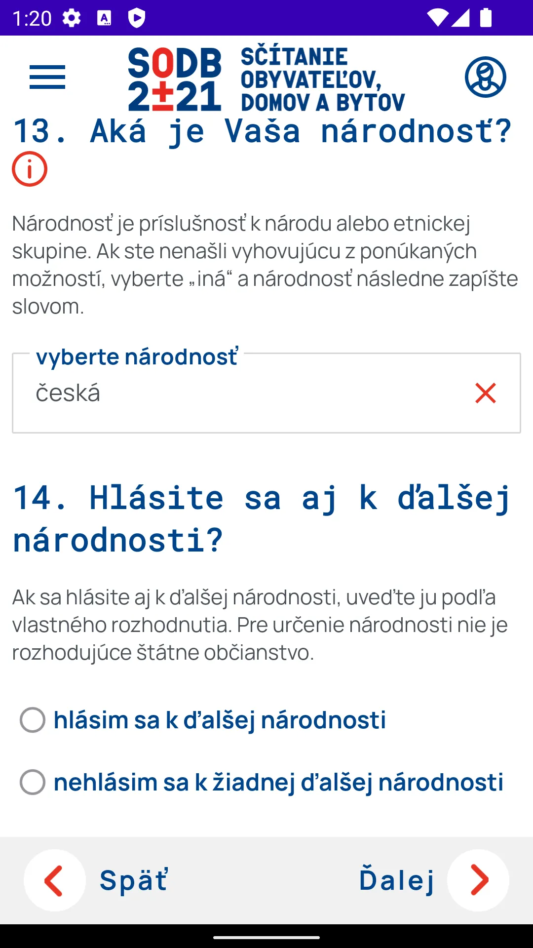 SODB 2021 Android census application screenshot 14.