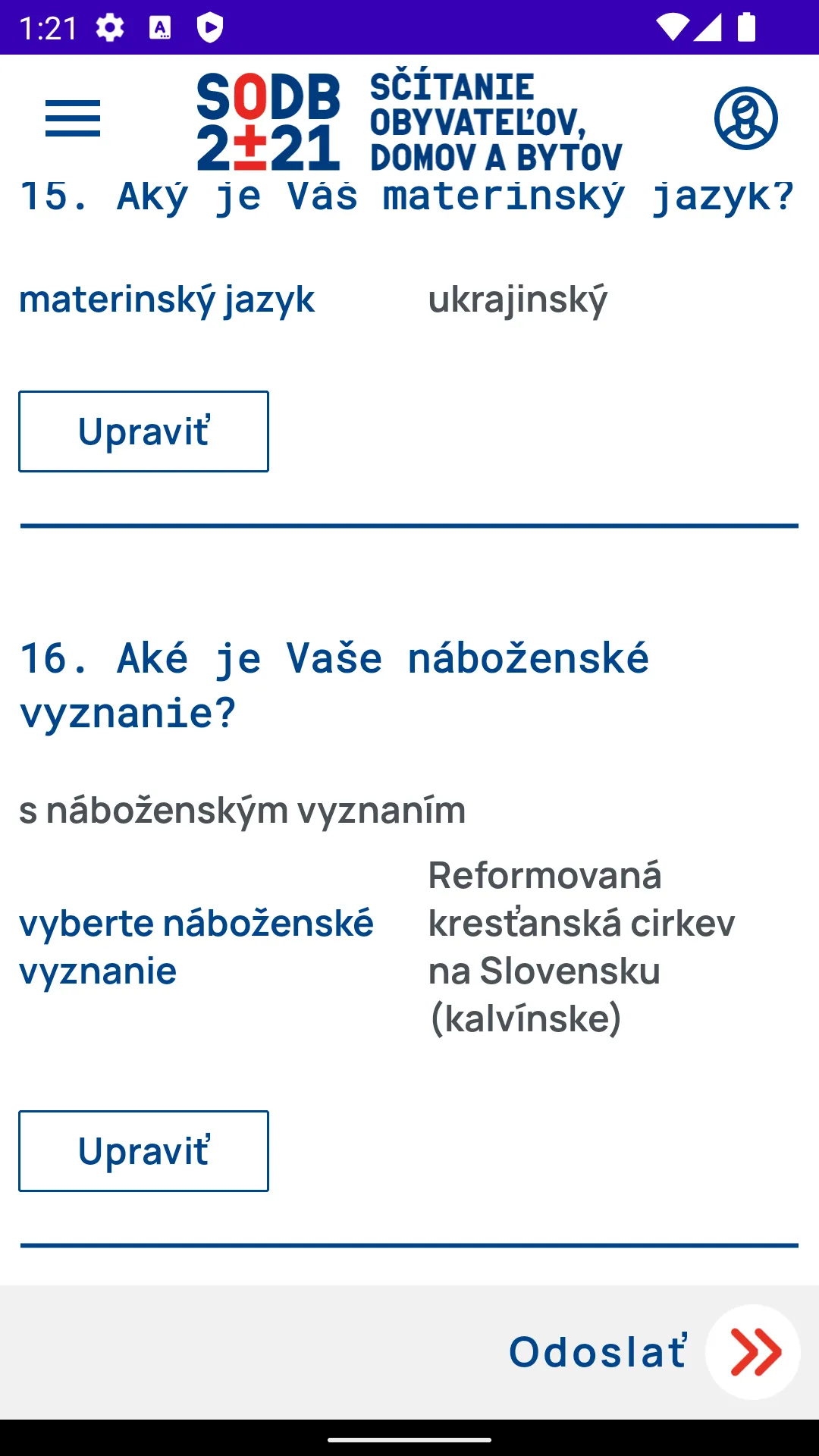 SODB 2021 Android census application screenshot 16.