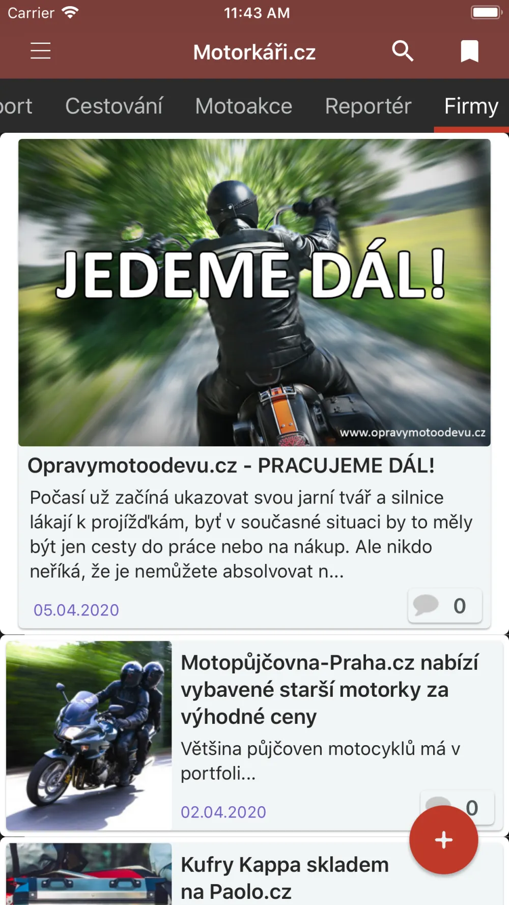 Captura de pantalla 2 de Motorkari.cz iPhone App Store.