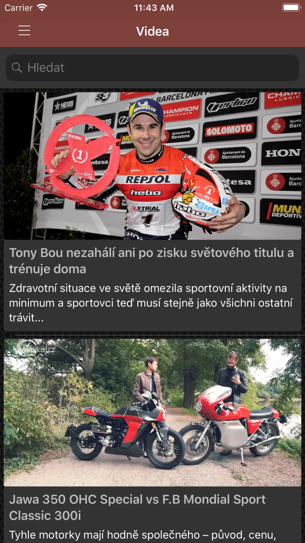 Captura de pantalla 4 de Motorkari.cz iPhone App Store.