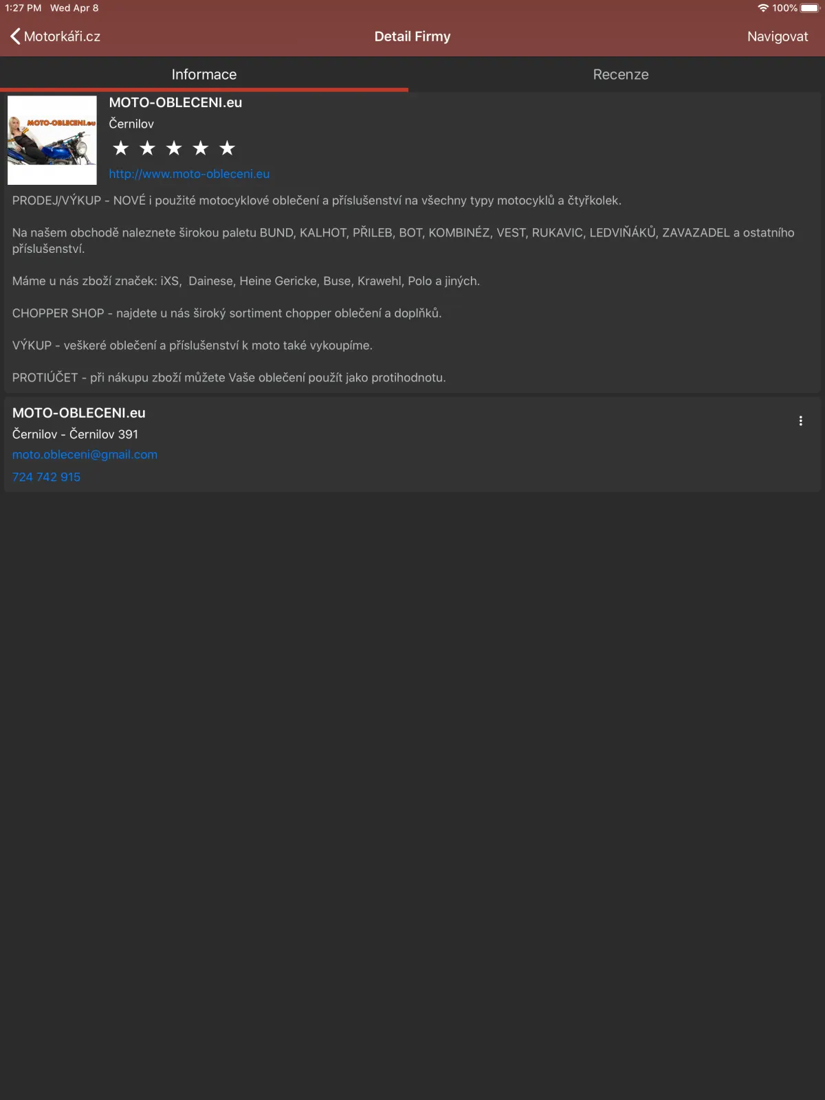 Captura de pantalla 5 de Motorkari.cz iPad App Store.