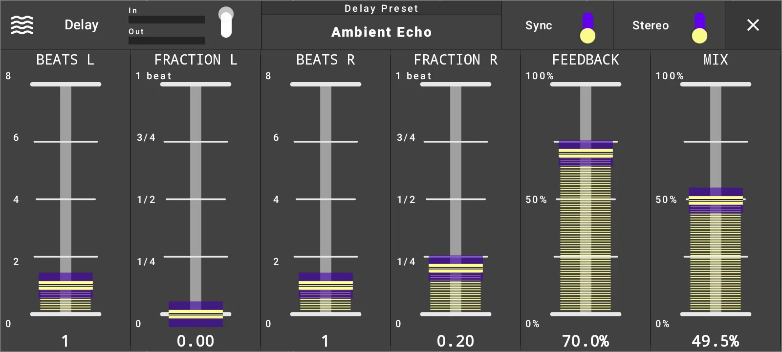 Audio Recorder delay effect editor.
