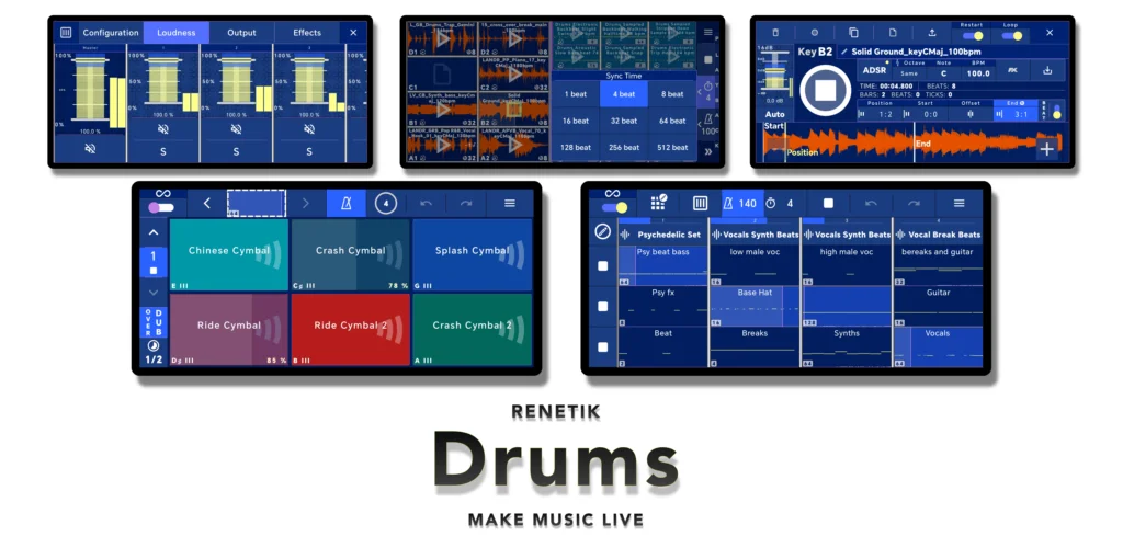 Drums feature artwork presenting its Android interface.
