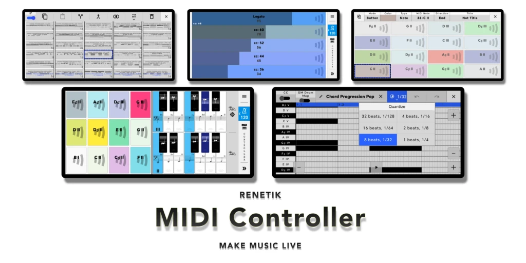 MIDI Controller feature artwork presenting its Android interface.