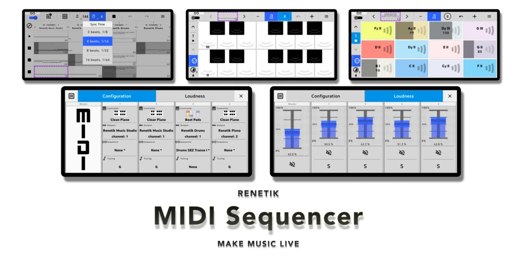 MIDI Sequencer feature artwork presenting its Android interface.