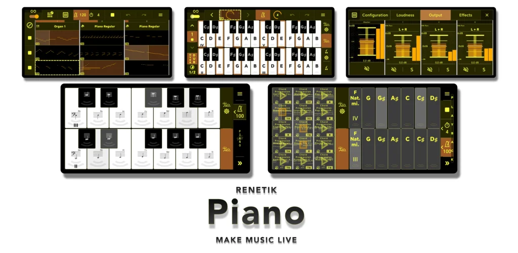 Piano feature artwork presenting its Android interface.