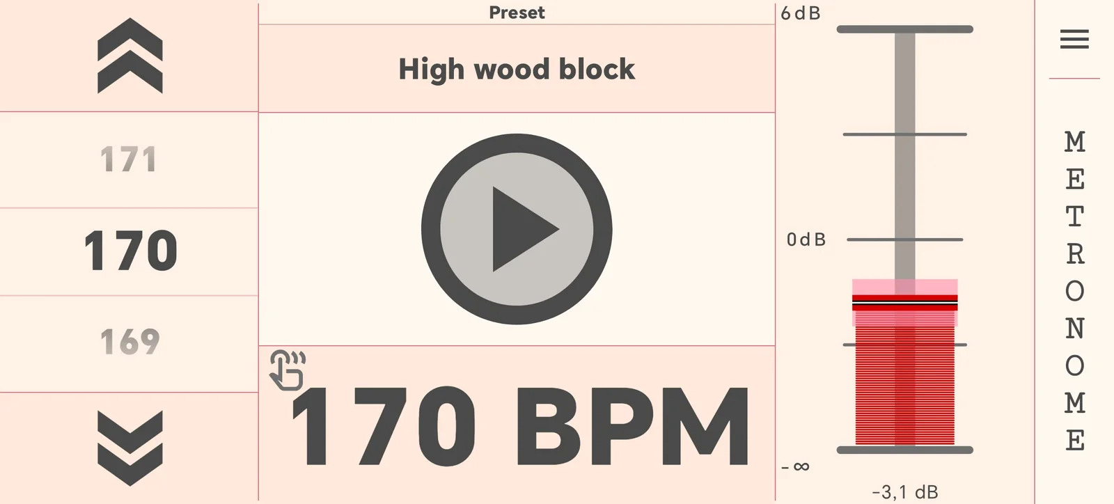 Metronome Google Play promotional screenshot.